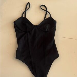 Bershka Black Strappy Bodysuit